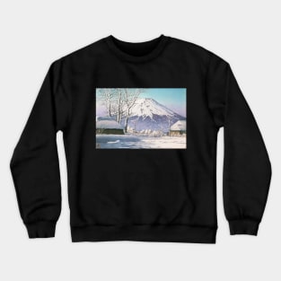 Clear Sky after Snow at Mt Fuji by Kawase Hasui Crewneck Sweatshirt